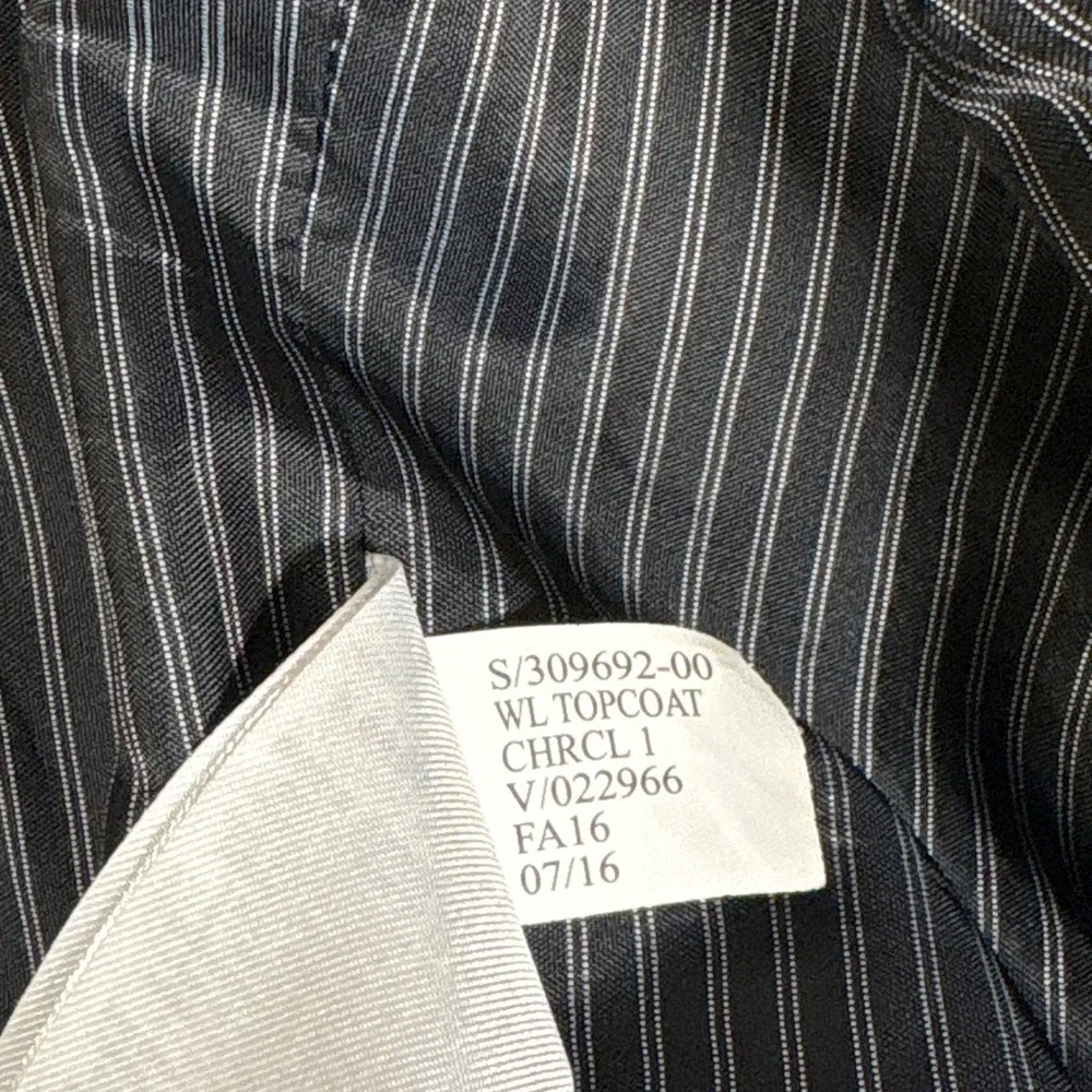Banana Republic Mens Nova Fides Italian Wool Overcoat Charcoal Grey‎ Large L